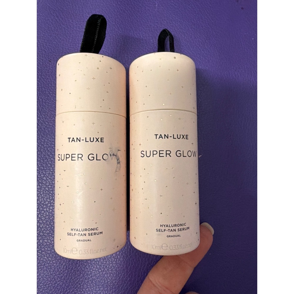 2x Tan-Luxe Super Glow Hyaluronic Self-Tan Serum 10ml Travel Size Gradual Tan